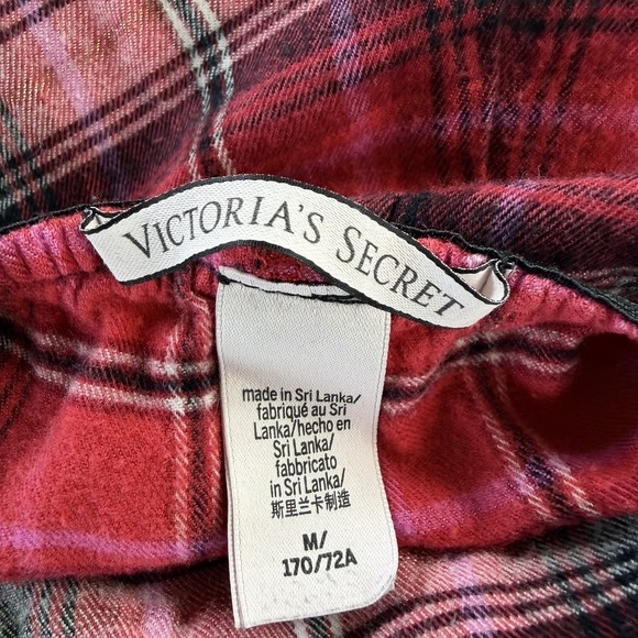 Victoria's Secret Pajama Sleep Shorts Lounge Red Plaid Lace Trim Size Medium - Picture 3 of 4